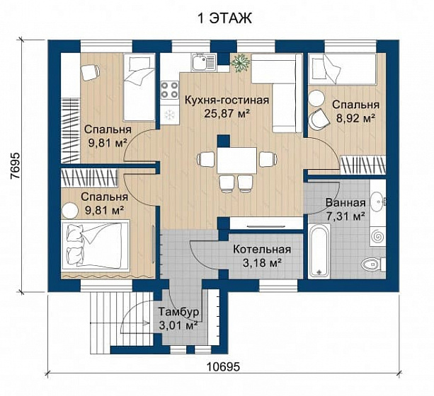 Проект 67,91 м²
